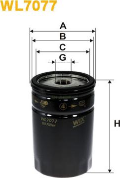 WIX Filters WL7077 - Eļļas filtrs adetalas.lv