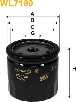 WIX Filters WL7190 - Eļļas filtrs adetalas.lv