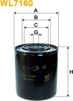 WIX Filters WL7160 - Eļļas filtrs adetalas.lv