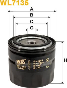 WIX Filters WL7135 - Eļļas filtrs adetalas.lv