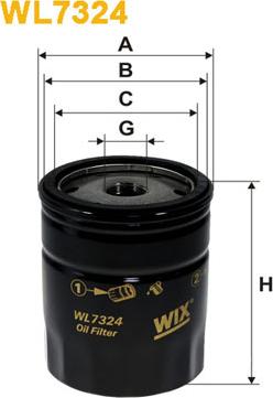 WIX Filters WL7324 - Eļļas filtrs adetalas.lv