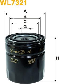 WIX Filters WL7321 - Eļļas filtrs adetalas.lv