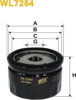 WIX Filters WL7254 - Eļļas filtrs adetalas.lv