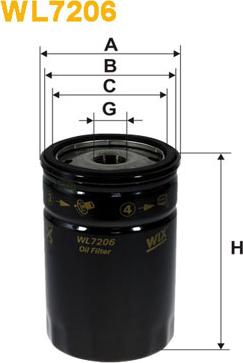 WIX Filters WL7206 - Eļļas filtrs adetalas.lv