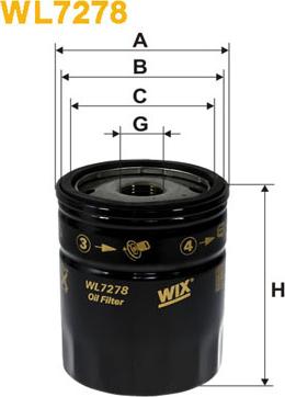 WIX Filters WL7278 - Eļļas filtrs adetalas.lv