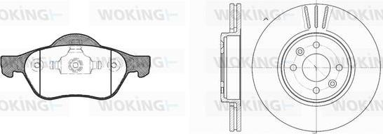 Woking 88623.01 - Bremžu komplekts, Disku bremzes adetalas.lv