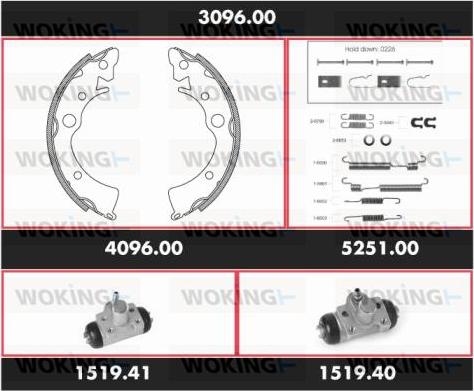 Woking 3096.00 - Bremžu loku komplekts adetalas.lv