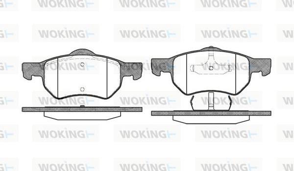 Woking P9823.00 - Bremžu uzliku kompl., Disku bremzes adetalas.lv