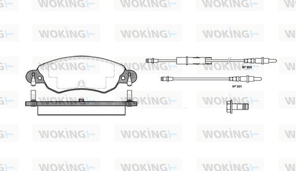 Woking P9293.04 - Bremžu uzliku kompl., Disku bremzes adetalas.lv