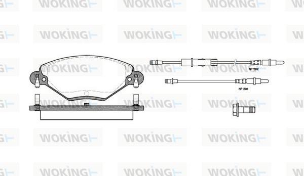 Woking P9283.04 - Bremžu uzliku kompl., Disku bremzes adetalas.lv