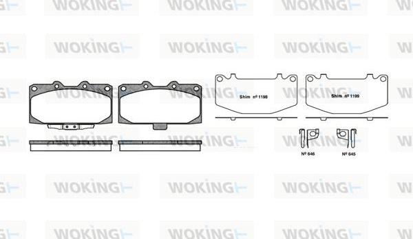 Woking P4993.12 - Bremžu uzliku kompl., Disku bremzes adetalas.lv