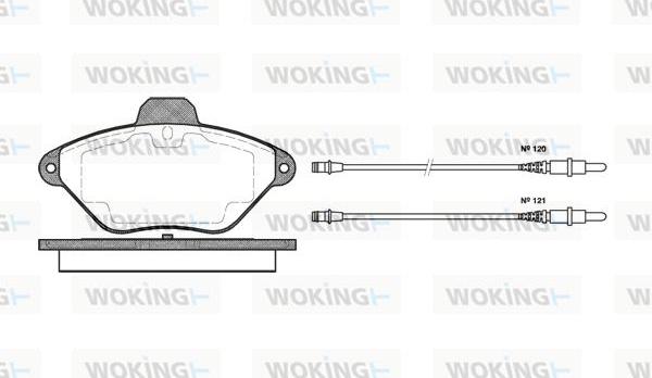 Woking P5393.04 - Bremžu uzliku kompl., Disku bremzes adetalas.lv