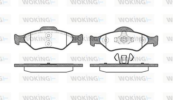 Woking P6653.00 - Bremžu uzliku kompl., Disku bremzes adetalas.lv