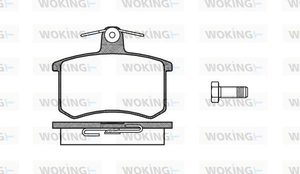 Woking P0353.00 - Bremžu uzliku kompl., Disku bremzes adetalas.lv