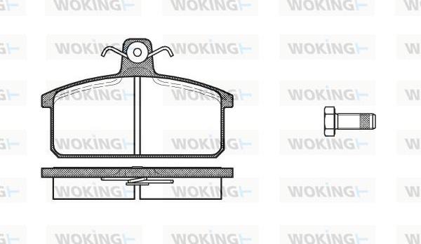 Woking P0283.00 - Bremžu uzliku kompl., Disku bremzes adetalas.lv