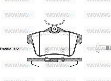 Woking P15183.00 - Bremžu uzliku kompl., Disku bremzes adetalas.lv