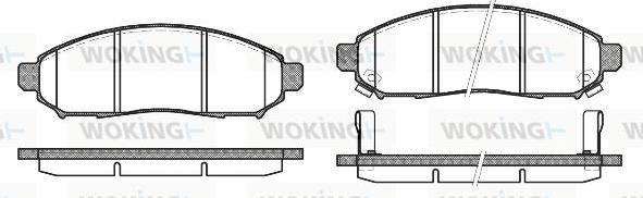 Woking P10623.12 - Bremžu uzliku kompl., Disku bremzes adetalas.lv