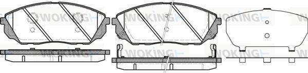 Woking P11413.12 - Bremžu uzliku kompl., Disku bremzes adetalas.lv