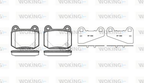 Woking P1143.52 - Bremžu uzliku kompl., Disku bremzes adetalas.lv