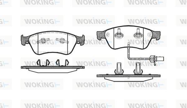 Woking P11563.02 - Bremžu uzliku kompl., Disku bremzes adetalas.lv