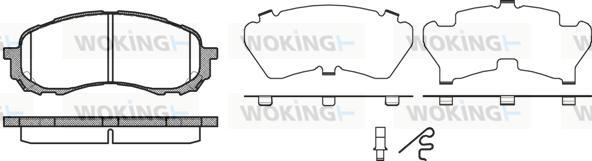 Woking P11813.11 - Bremžu uzliku kompl., Disku bremzes adetalas.lv