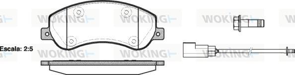 Woking P13503.02 - Bremžu uzliku kompl., Disku bremzes adetalas.lv