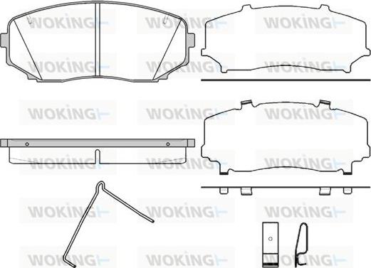 Woking P13673.02 - Bremžu uzliku kompl., Disku bremzes adetalas.lv