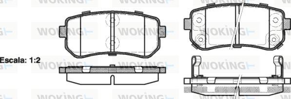 Woking P13093.02 - Bremžu uzliku kompl., Disku bremzes adetalas.lv