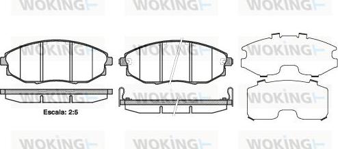 Woking P13233.02 - Bremžu uzliku kompl., Disku bremzes adetalas.lv