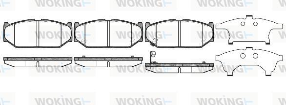 Woking P12813.11 - Bremžu uzliku kompl., Disku bremzes adetalas.lv