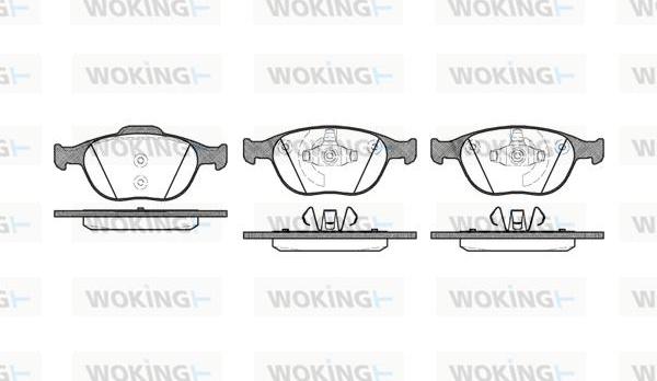 Woking P8843.00 - Bremžu uzliku kompl., Disku bremzes adetalas.lv