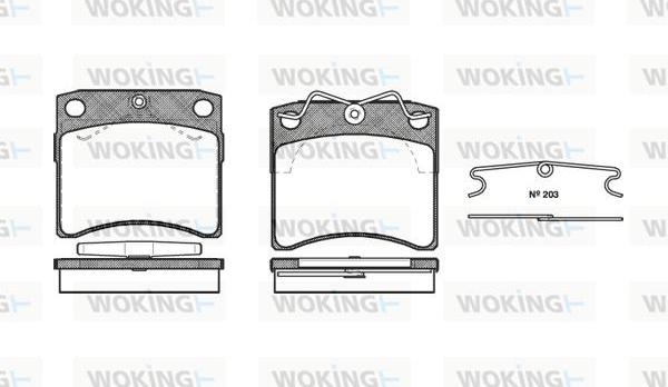 Woking P2853.10 - Bremžu uzliku kompl., Disku bremzes adetalas.lv