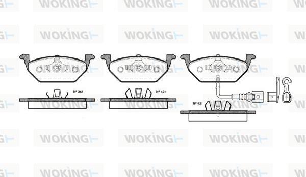 Woking P7333.21 - Bremžu uzliku kompl., Disku bremzes adetalas.lv