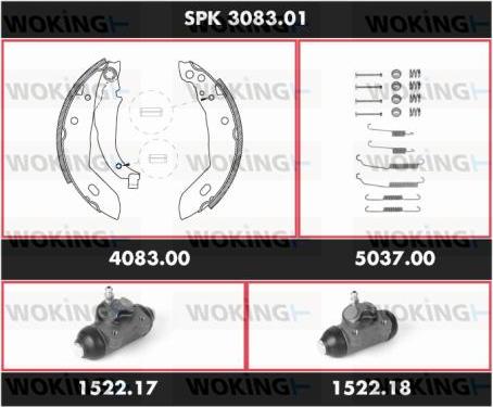 Woking SPK 3083.01 - Bremžu loku komplekts adetalas.lv