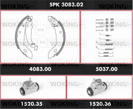 Woking SPK 3083.02 - Bremžu loku komplekts adetalas.lv