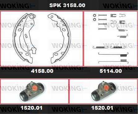 Woking SPK 3158.00 - Bremžu loku komplekts adetalas.lv