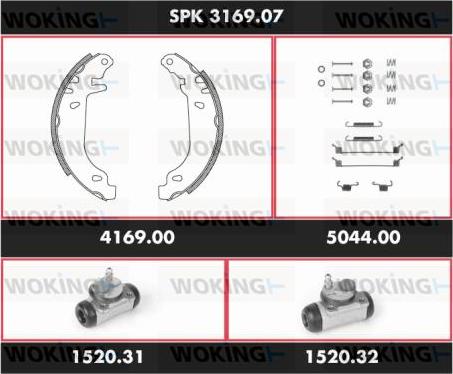 Woking SPK 3169.07 - Bremžu loku komplekts adetalas.lv