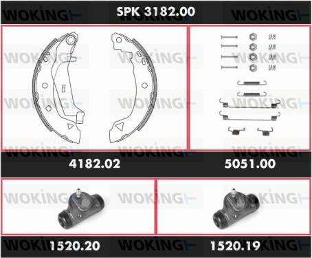 Woking SPK 3182.00 - Bremžu loku komplekts adetalas.lv