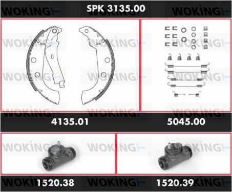 Woking SPK 3135.00 - Bremžu loku komplekts adetalas.lv