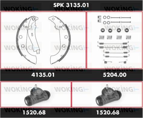 Woking SPK 3135.01 - Bremžu loku komplekts adetalas.lv