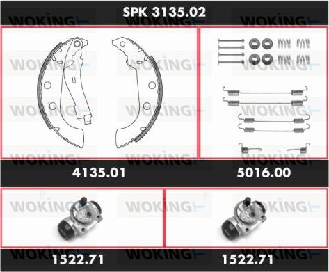 Woking SPK 3135.02 - Bremžu loku komplekts adetalas.lv