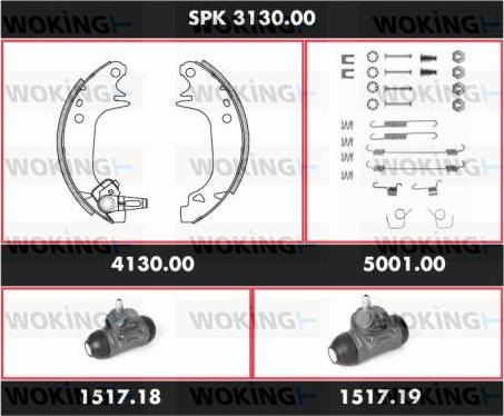 Woking SPK 3130.00 - Bremžu loku komplekts adetalas.lv