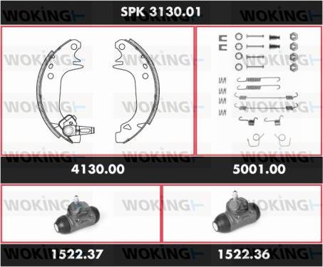 Woking SPK 3130.01 - Bremžu loku komplekts adetalas.lv