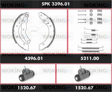 Woking SPK 3396.01 - Bremžu loku komplekts adetalas.lv