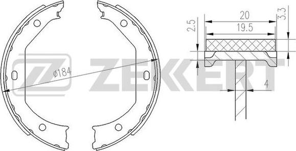 Zekkert BK-4136 - Bremžu loku komplekts adetalas.lv