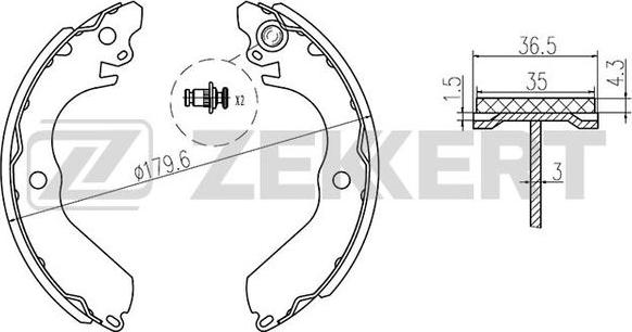 Zekkert BK-4176 - Bremžu loku komplekts adetalas.lv