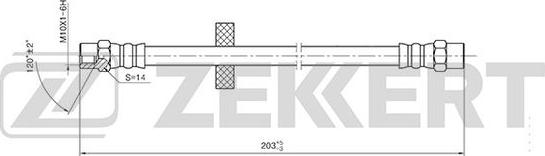 Zekkert BS-9398 - Bremžu šļūtene adetalas.lv