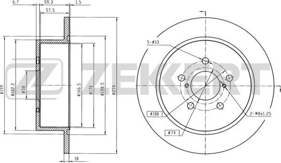 BOSCH 0986AB6492 - Bremžu diski adetalas.lv