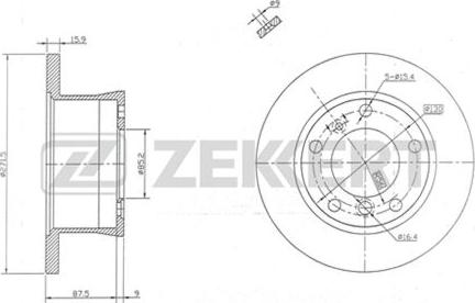 Zekkert BS-5054 - Bremžu diski adetalas.lv