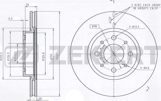 Zekkert BS-5008 - Bremžu diski adetalas.lv